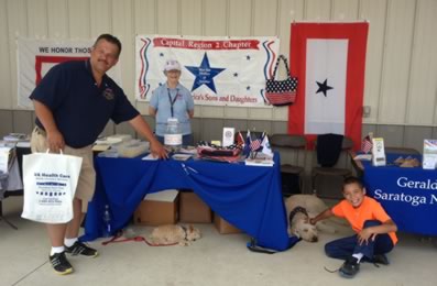 BSM Bonnie Perry at Blue Star Mothers table at Altamont Fair