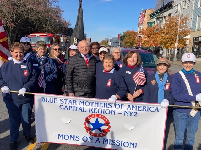 Blue Star Mothers marching in Veteran's Day Parade