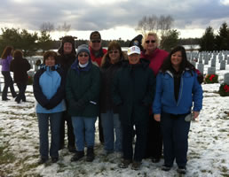 Blue Star Moms that helped lay wreaths at Saratoga National Cemetery